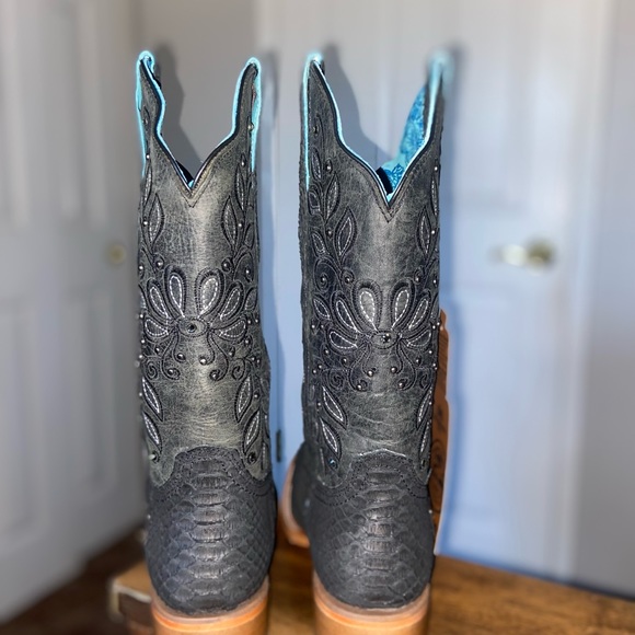 Nokota Horse Python Black Boots - Picture 4 of 5